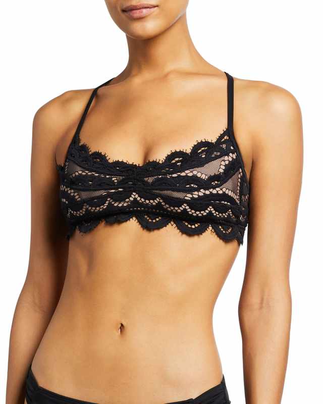 Midnight Lace Bralette Bikini Top